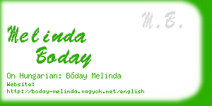 melinda boday business card